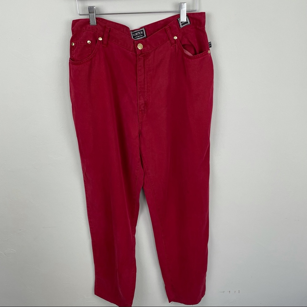 VINTAGE VOTRE NOM Women's Wine Colored High Rise Soft Baggy Jean Made In France